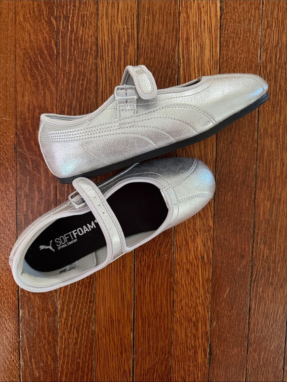 Puma silver Mary Jane sneakers